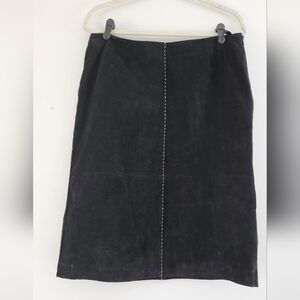 Garson by Rem Garson black suede leather a-line skirt size 12